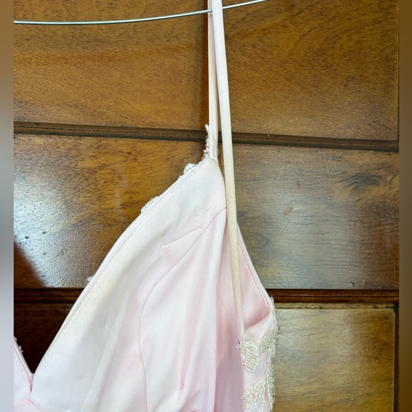 Strappy-Back Long Light Pink Prom Dress by Faviana - Picture 9 of 16